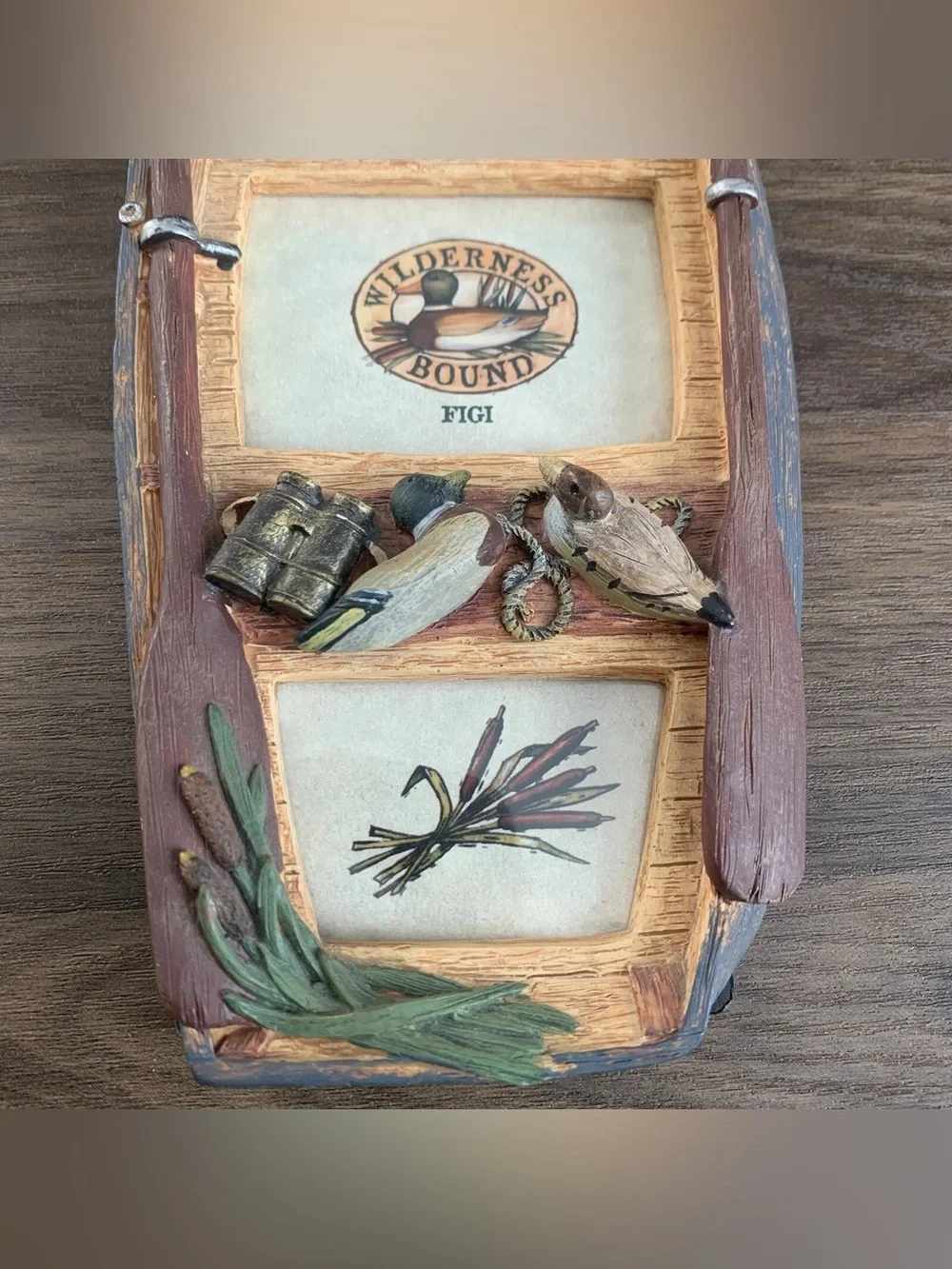 Wilderness Bound FIGI Duck Boat 3 Photo Frame Cabin Hunting Fishing Decor